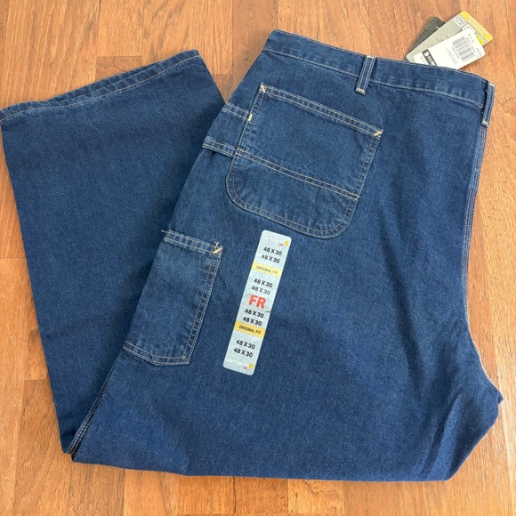 Carhartt Other - Carhartt FRB13 DNM Flame Resistant Denim Dungaree Jeans Mens 48x30 Blue FR New